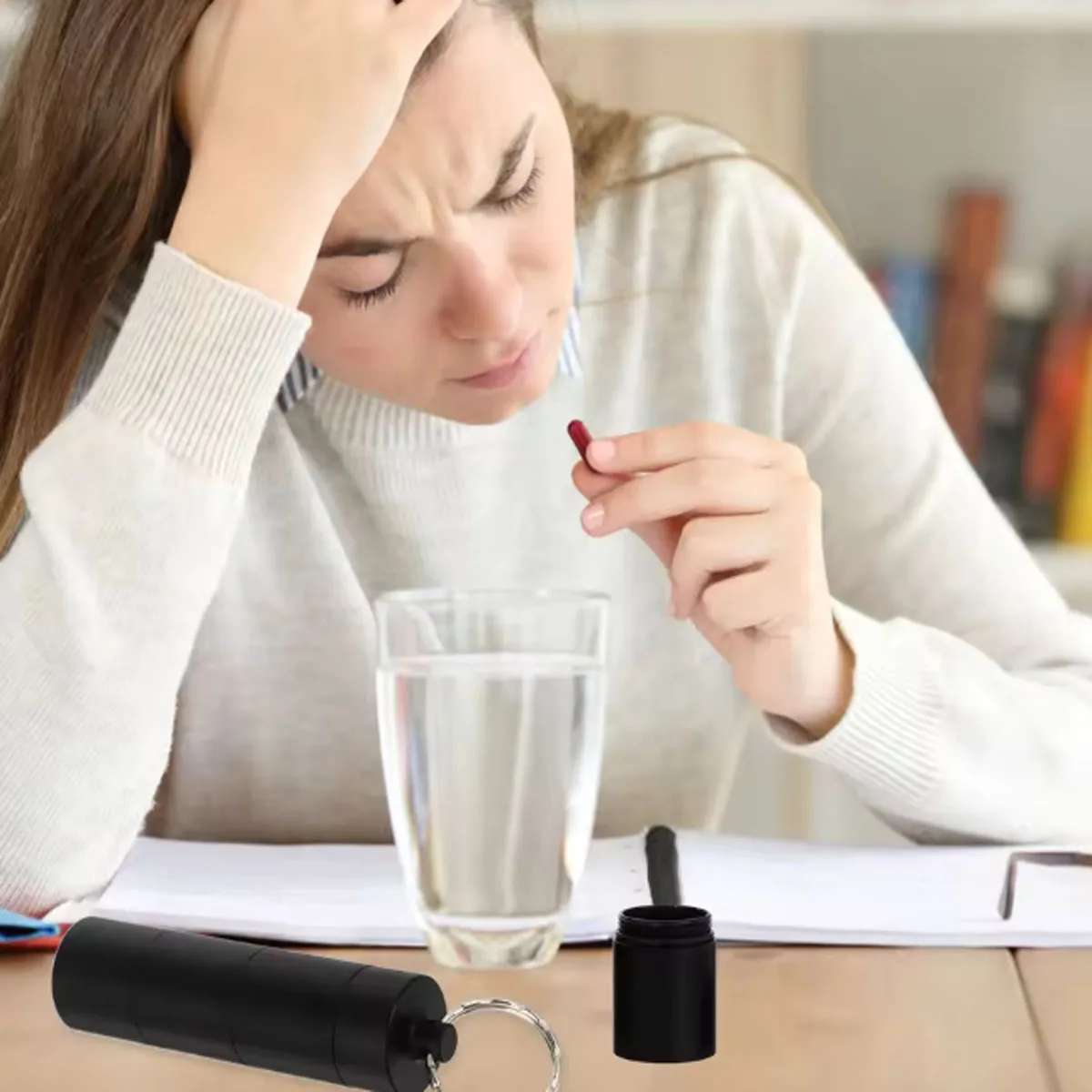 1pc-Outdoor First Aid Pill Sealed Jar, Compact and Portable Emergency Medicine Box, Portable Waterproof Medicine Jar