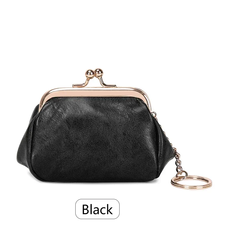 MIYIN-cartera Pequeña De Cuero Para Mujer, Monedero Vintage Plegable Compacto Con Cremallera Y Cierre De Beso