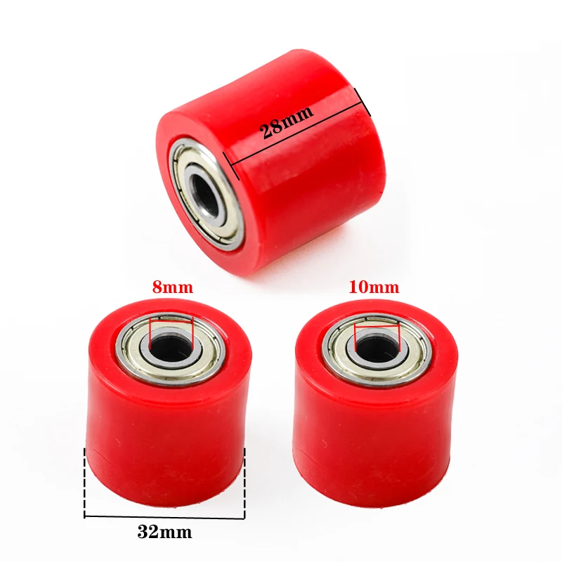 8mm 10mm Drive Chain Roller Pulley Slider Tensioner Wheel Guide For BSE CRF CR XR Dig Pit Bike Motocross ATV Motorcycle