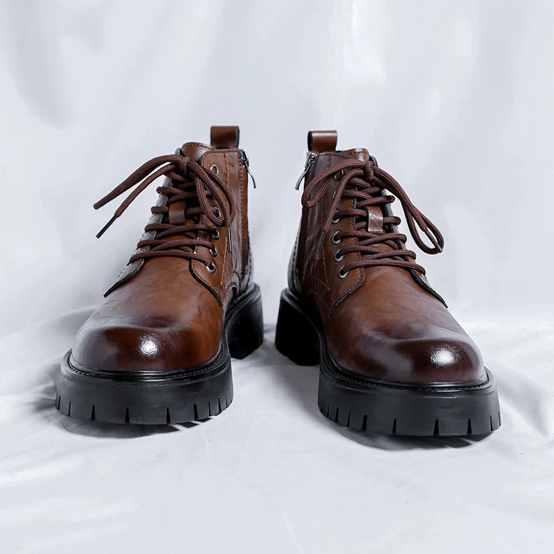 British style thick soled mid-top fashion short four seasons models Martin boots