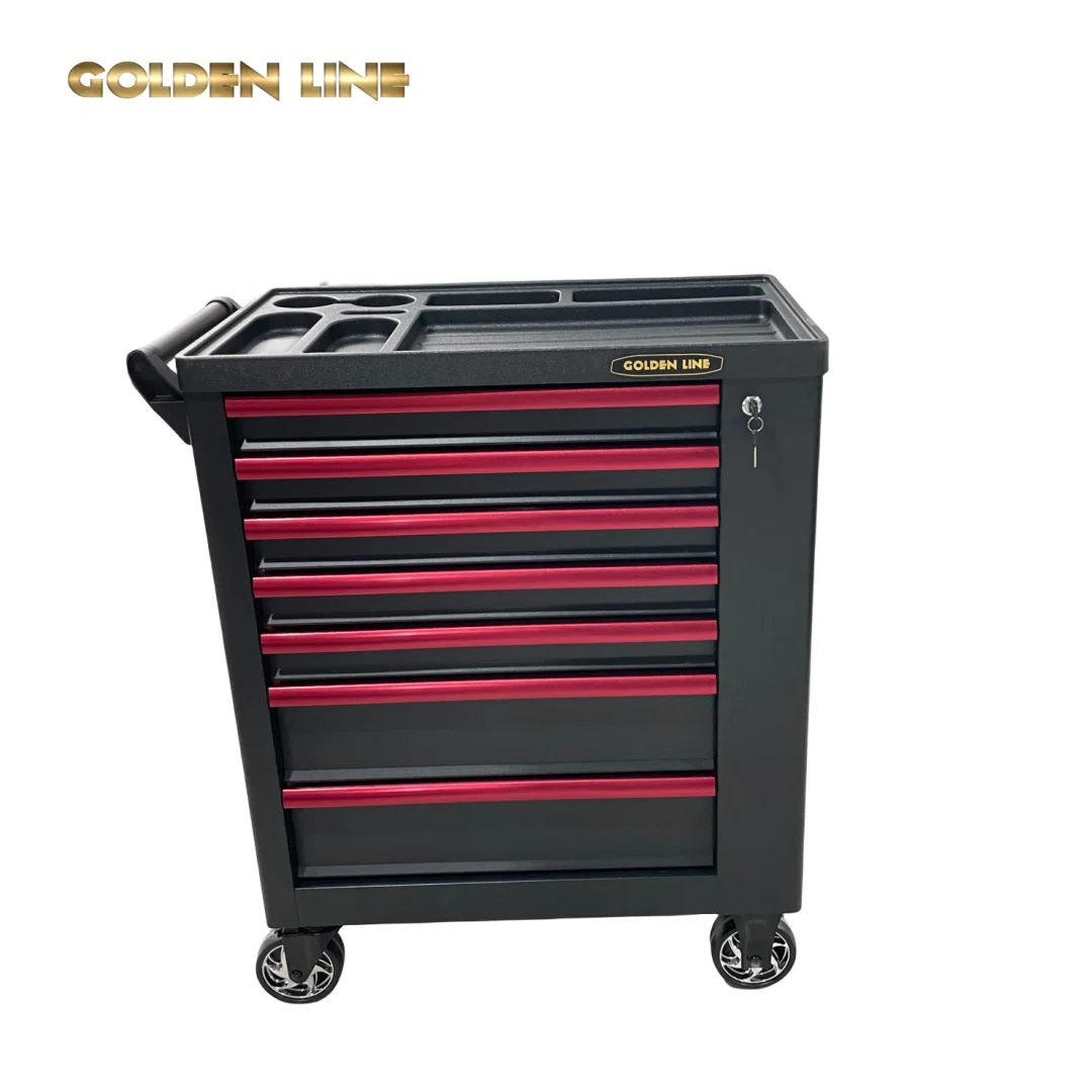 YyhcTool BoxGoldenline 7 Drawers Roller Tool Cabinet Classic Metal Storage Tool Carton Box Iron Handle Box With Odm Tool Powder 4