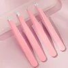 1/4Pcs Pink Black Eyebrow Tweezer Eyebrow Trimming and Hair Removal False Eyelash Clipper Beard Removal Forceps Beauty Tool 5