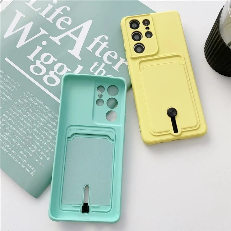 Silicone Soft TPU Mobile Phone Case with Card Slot and Credit Card Holder