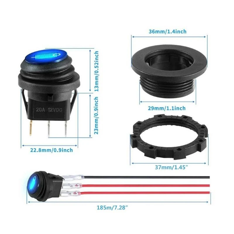 Car Modification Switch 12V Car Charger Panel Combination Switch Rocker Charger Combination