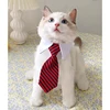 2023 Dog Cat Grooming Cat Striped Bow Tie Animal Striped Bow Tie Collar Pet Adjustable Christmas Cat Collar Pet Collar 4