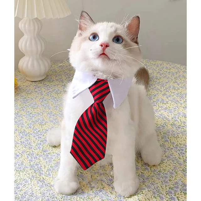 2023 Dog Cat Grooming Cat Striped Bow Tie Animal Striped Bow Tie Collar Pet Adjustable Christmas Cat Collar Pet Collar 4