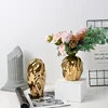 Modern Light Luxury Creative Ceramic Golden Vase Decoration Living Room Bedroom Decoration Cabinet Flower Vase Home Decoration 3