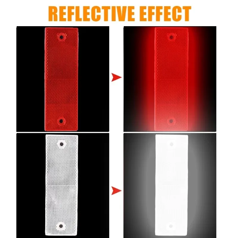 Red White Reflective Tape for Trucks Trailers High Visibility Plastic Safety Stickers Night Driving Warning Decals Easy To Apply