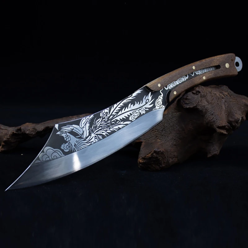 Longquan Kitchen Knife 8 Inch Sharp Chef Cleaver Viking Hunting