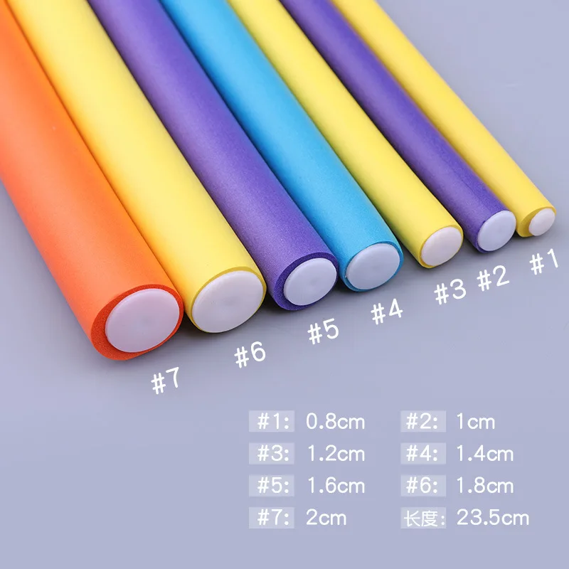 Hair Curling Tools Flexible Cylinder Foam 8/10/12/14/18/20mm Size Portable Hair Curler Roller DIY Styling 10Pcs/Set