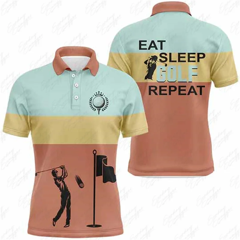 

New summer Men's Polo Golf Shirt Outdoor Sports T-shirt Quick Drying Clothing Leisure Sports Jersey Fashion Printed clothes