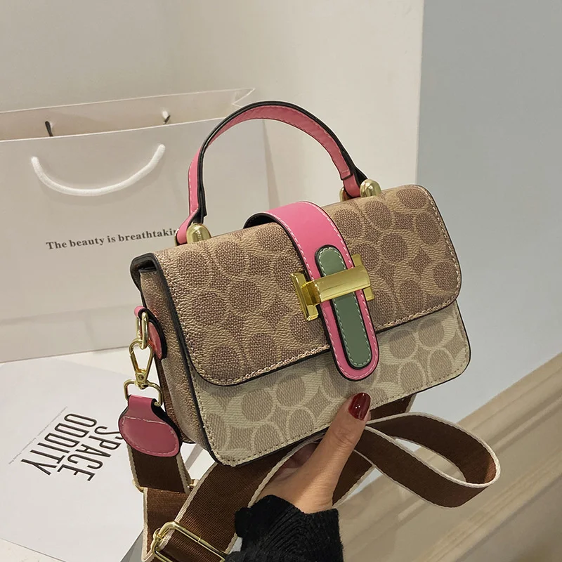 2023 New Trend Fashion Print PU Small Square Bag Crossbody Bag For Women Luxury Women's Shoulder Bag Designer Purse