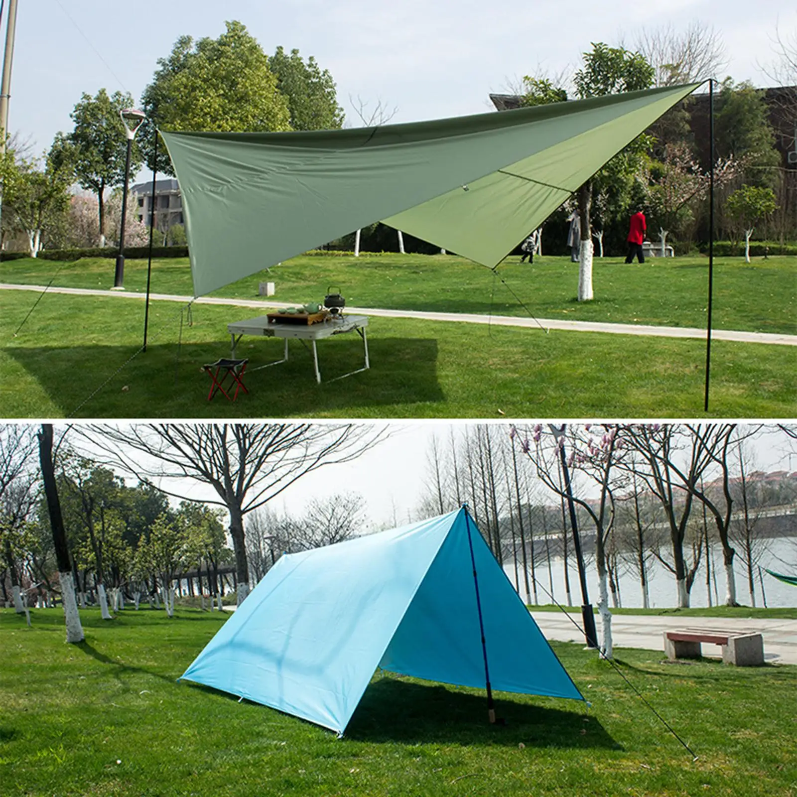 Ripstop Tent Tarp Awning Camping Outdoor Shelter Anti Hiking Tarpaulin