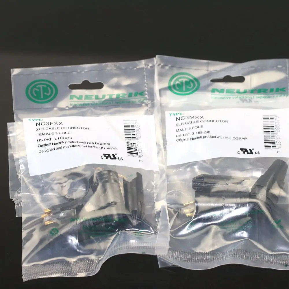 NEUTRIK 커넥터용 20개/몫 10PCS NC3MXX & 10PCS NC3FXX Male et femelle Un ensemble 3 Broches XLR Connecteur avec