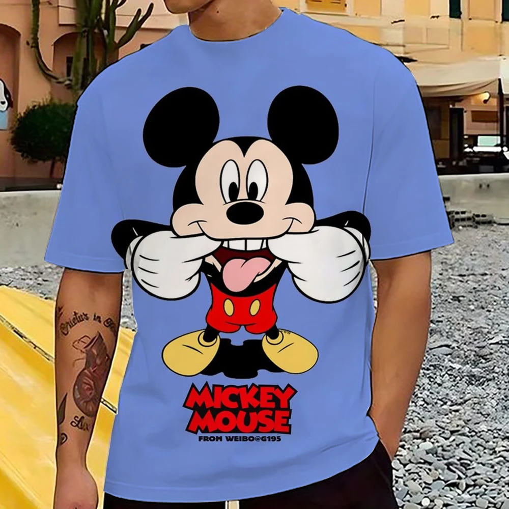 thumbnail image 1 of Camiseta de Mickey Mouse para niños, camisetas de dibujos animados de Disney para hombre, camiseta de manga corta de verano para parejas, lindas y divertidas camisetas, 1 of 5