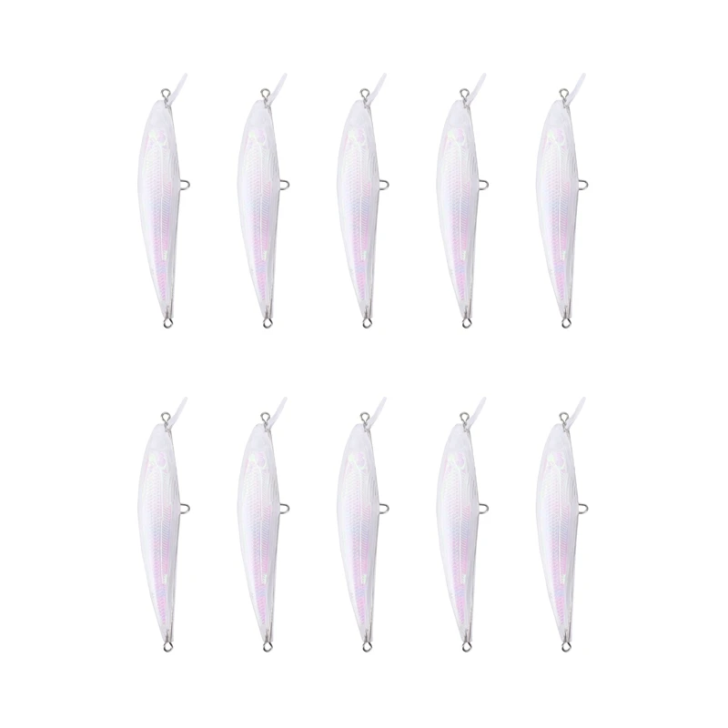 

30Pcs Transparent Baits Blank Hard Baits 3D Unpainted Fishing Lure Bodies Minnow Wobblers