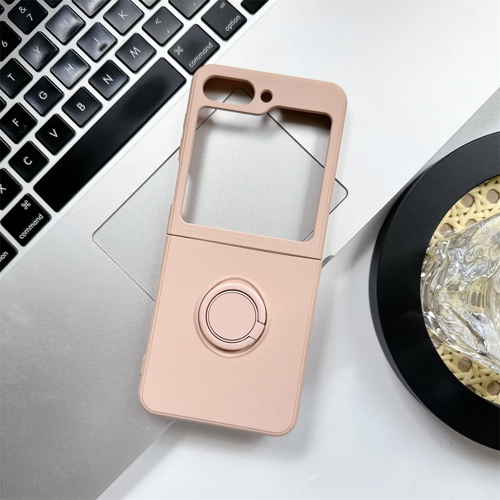 Luxurious Magnetic Ring Stand Silicone Phone Case with Bracket Skin Feel