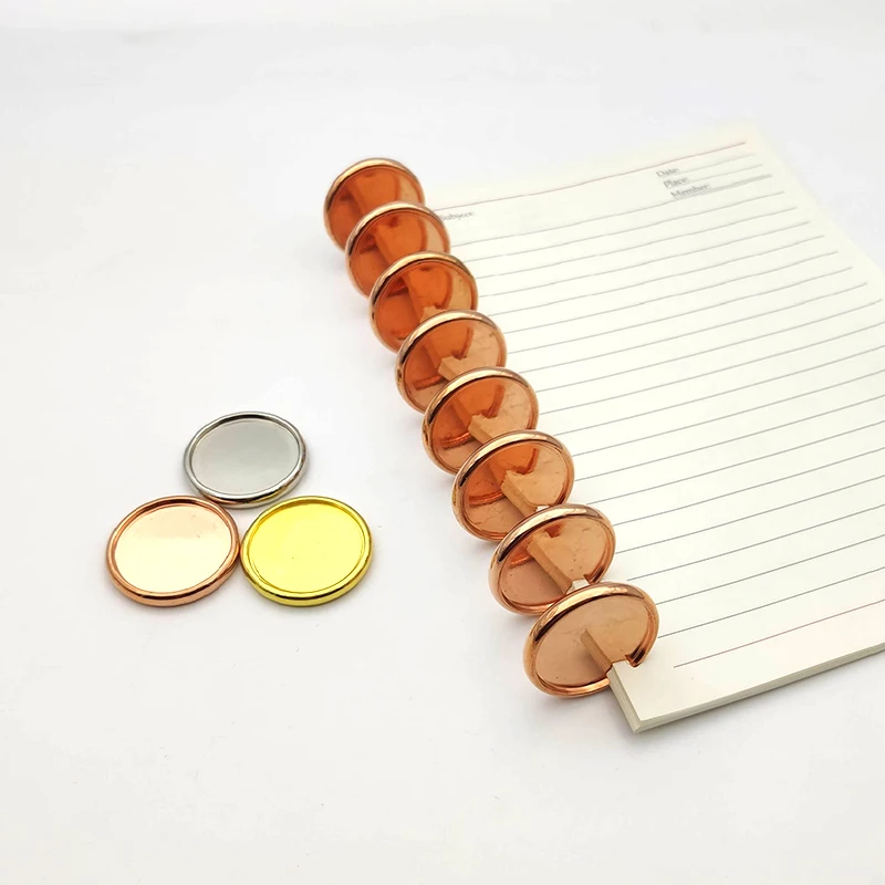 19-35mm Rose Golden Plastic Mushroom Binding Buckle Notebook Binder Discs Binder Ring Discs for Planner Scrapbooking Accessories Plastic Binding Rings Loose Leaf Binding Coil Notebook Accessories Book Binding Supplies Plastic Binding Coil