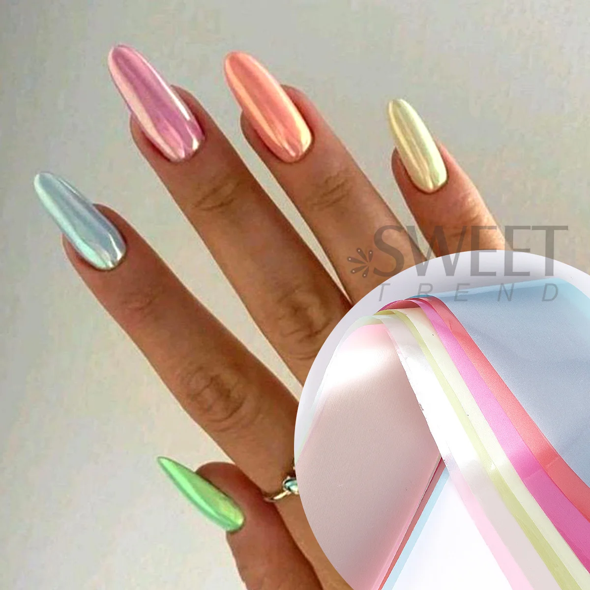 10pcs White Pearl Nail Transfer Foils Colorful Pearlescent Starry Sky Paper Summer Style Full Wraps Foils Elegant Manicure Decor