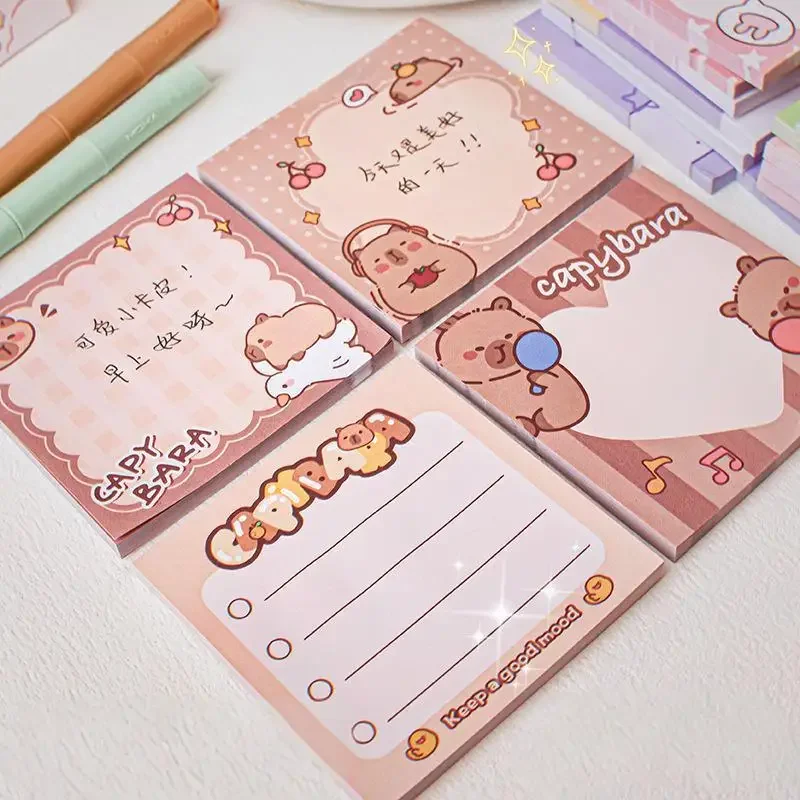 50 Sheets Student Cartoon Posted It Paper Capybara Panda Memo Sticky Notes Stationery Stickers Notebook Planner Message Sticker 3