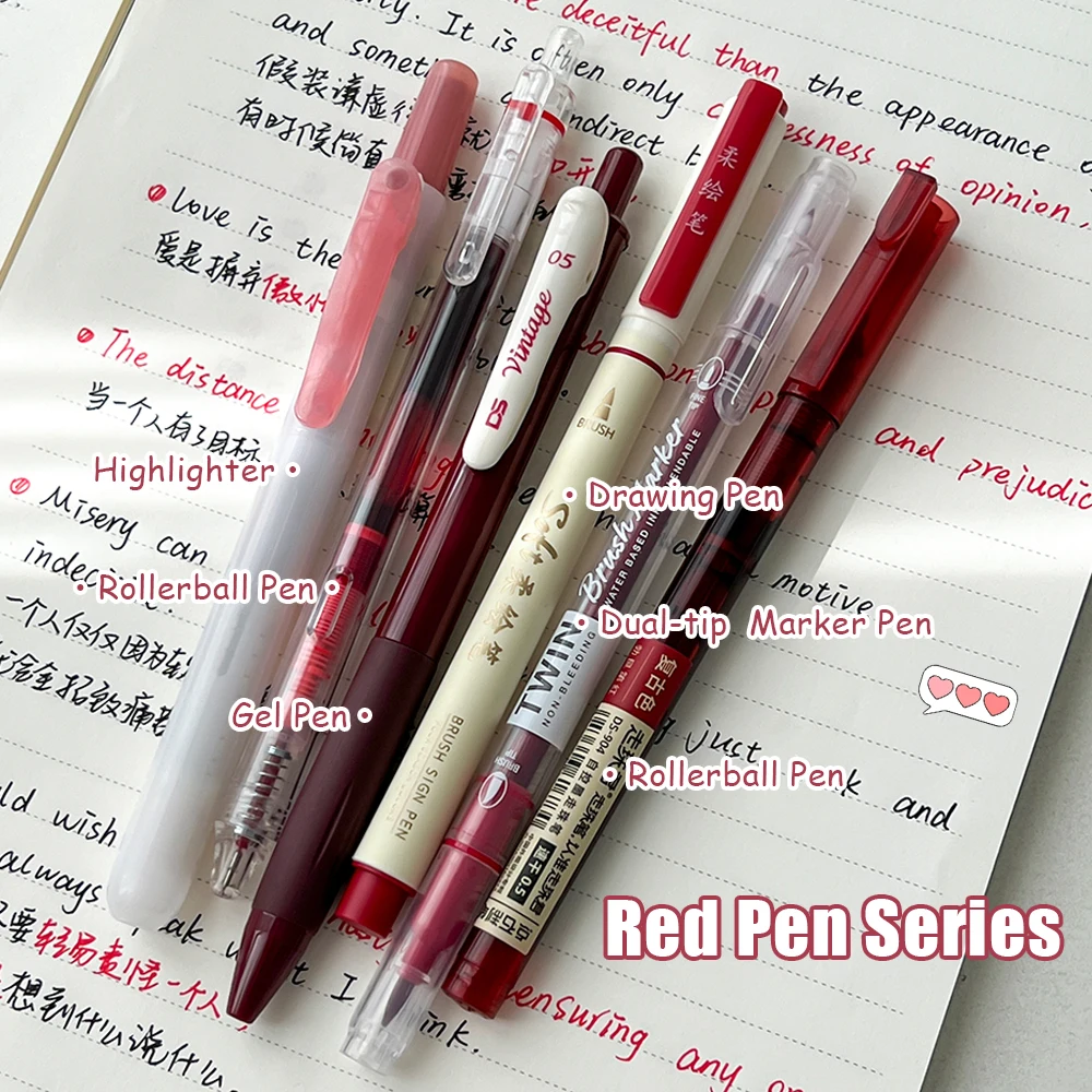 6 Pz/set Penne Calligrafiche Colorate Punta Morbida Pennarelli 0.5mm Penne da Disegno Fine Retro Multi-Tip Pennelli a Linee Fine - immagine 5
