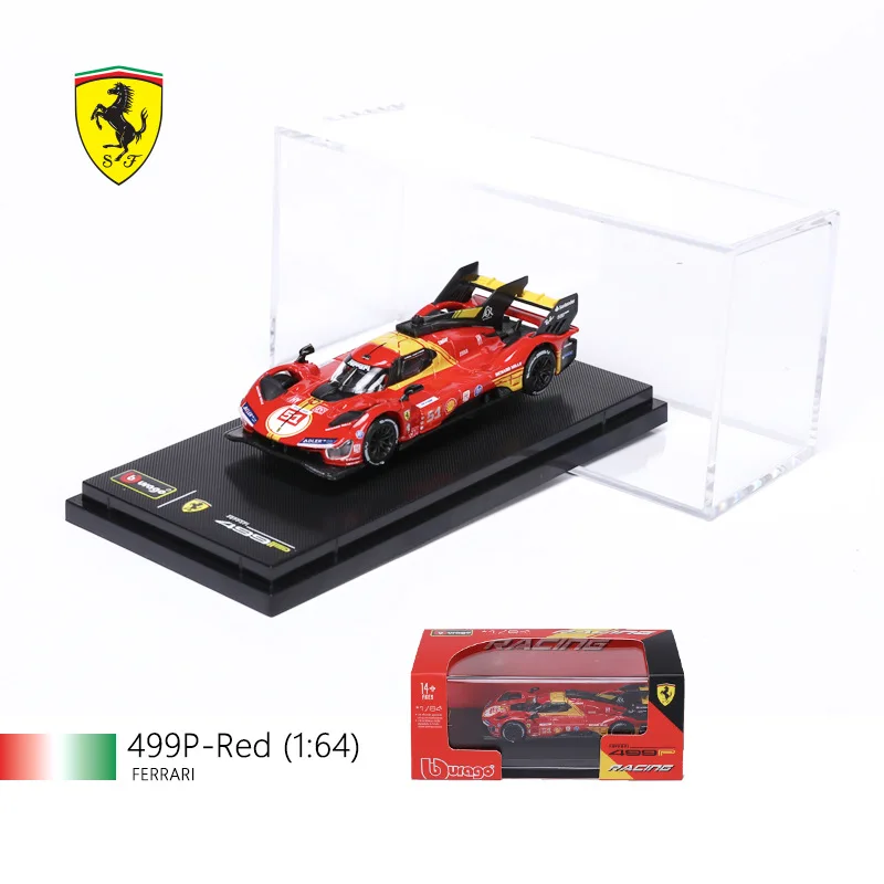 Bburago 1:64 Ferrari 499P Le Mans Die-cast Metal Model, Officially Licensed Collectible Display Car