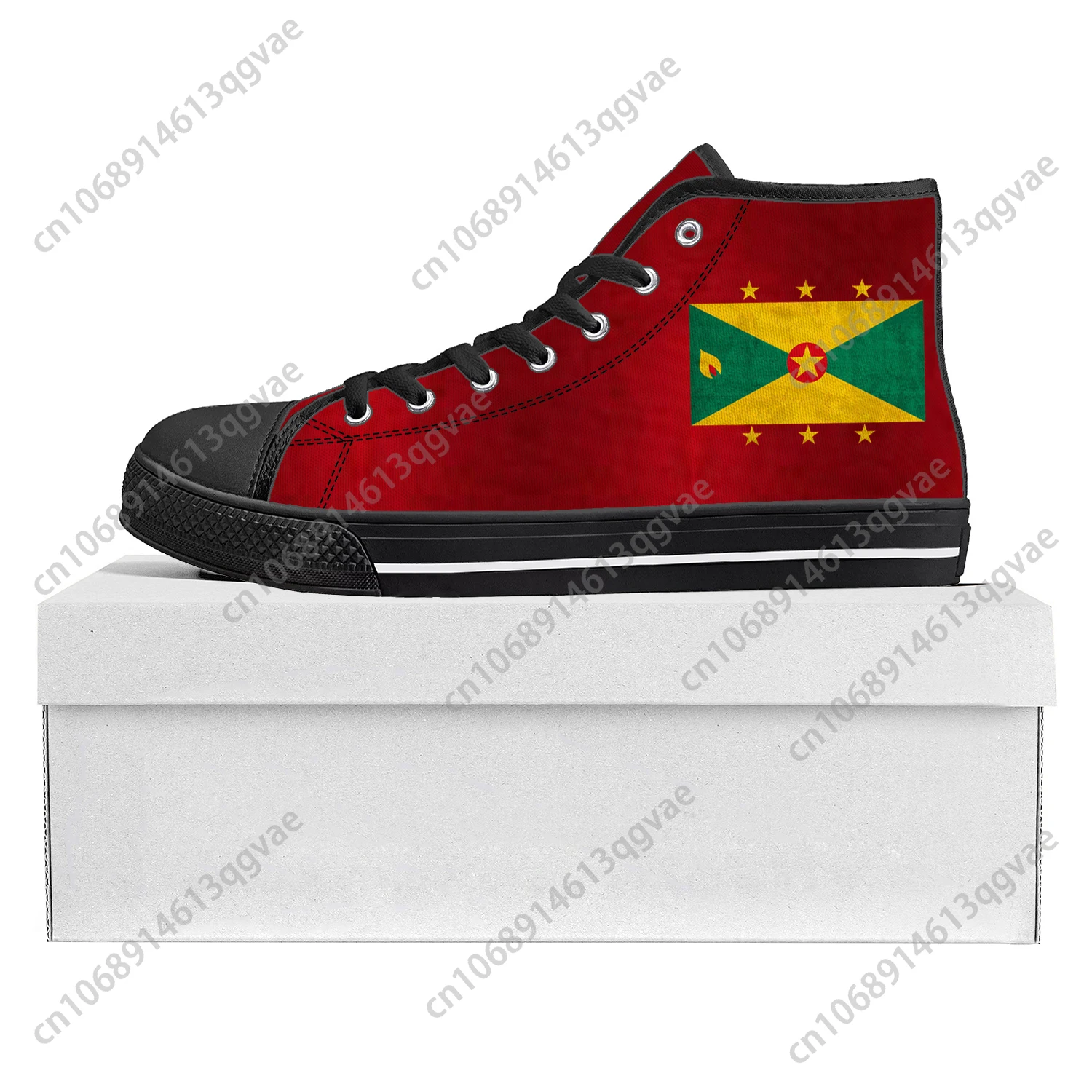 Grenada Flag High Top High Quality Sneakers Mens Womens Teenager Canvas Sneaker Grenada Casual Couple Shoes Custom Shoe