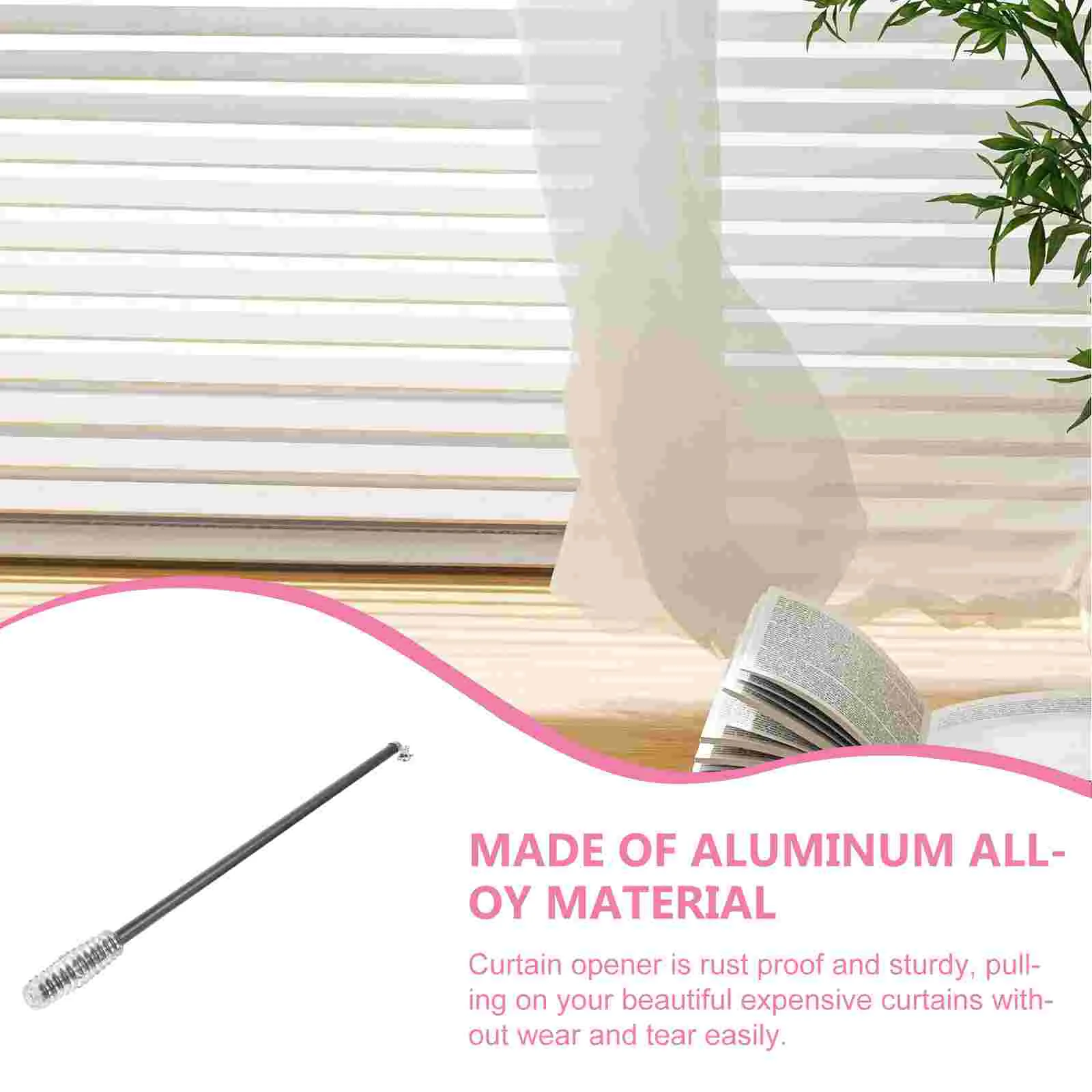White White Vertical Blind Pull Rod Rod Curtain Pull Wand Versatile Curtain Wand Invisible Drapery Easier Opening