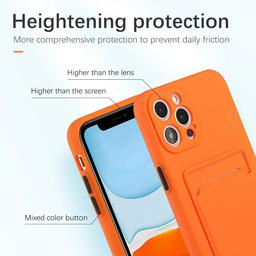 Sleek Card Holder Silicone Phone Case - Multi-Color Options Available