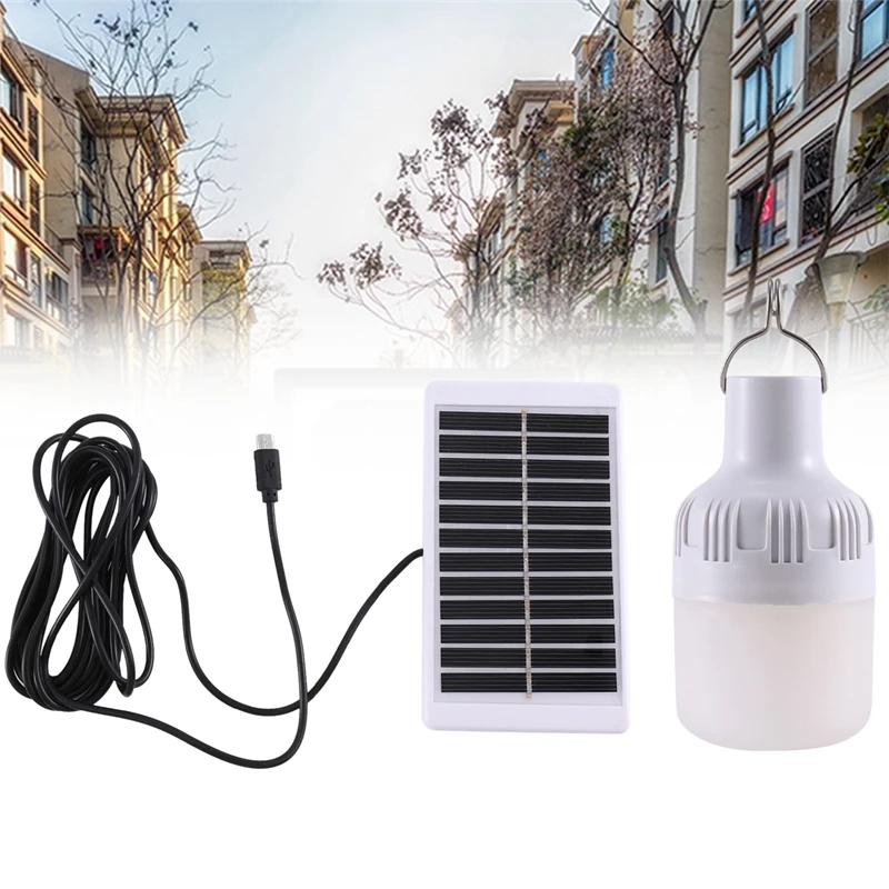 

Outdoor Solar Light Bulb With Hook IP65 Garden Courtyard Light Emergency Energy Saving Camping Light Bulb