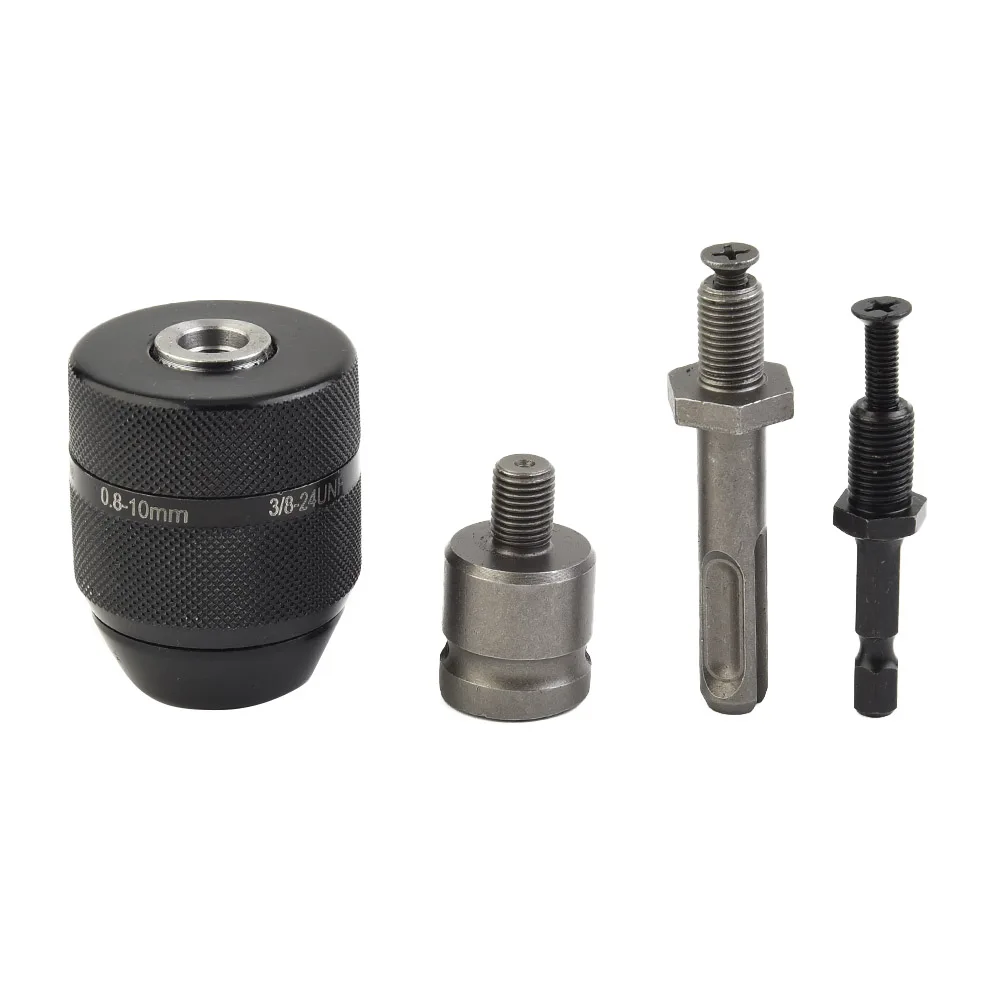 Efficient Drill Chuck SDS Plus Adapter 0.8mm-10mm 3/8-24UNF Adapter Chuck Converter Keyless Socket Square 4pcs adjustable bipod adapter