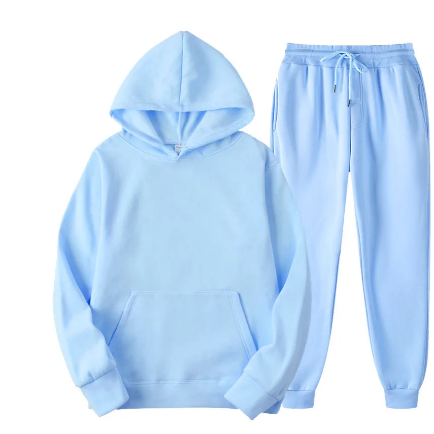 Men's female tracksuit casual jogging suit sweatshirt set hoodies + sweatpant 2pcs fashion warm solid colors loose sportswear sports suit sports set tracksuit set sweatshirt hoodie hooded sweatshirts