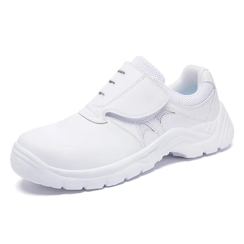 big size men fashion steel toe caps work safety shoes soft leather worker security boots black white safe sneakers man footwear