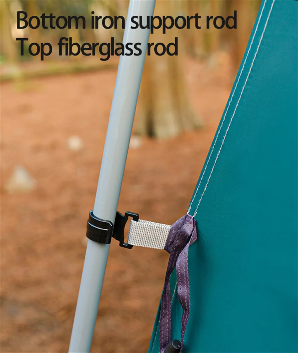 Outdoor Canopy Awning 5-8 Person Black Coating Awning Plus Rainproof And Sunscreen Mesh Breathable Large Canopy Tent