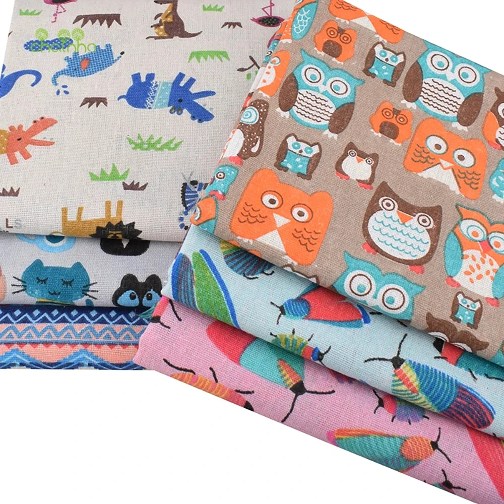 Chainho,Printed Cotton Linen Fabric,DIY Sewing & Quilting Material,For Sofa,Table Cloth,Curtain,Bag,Cushion,Furniture Cover CL17