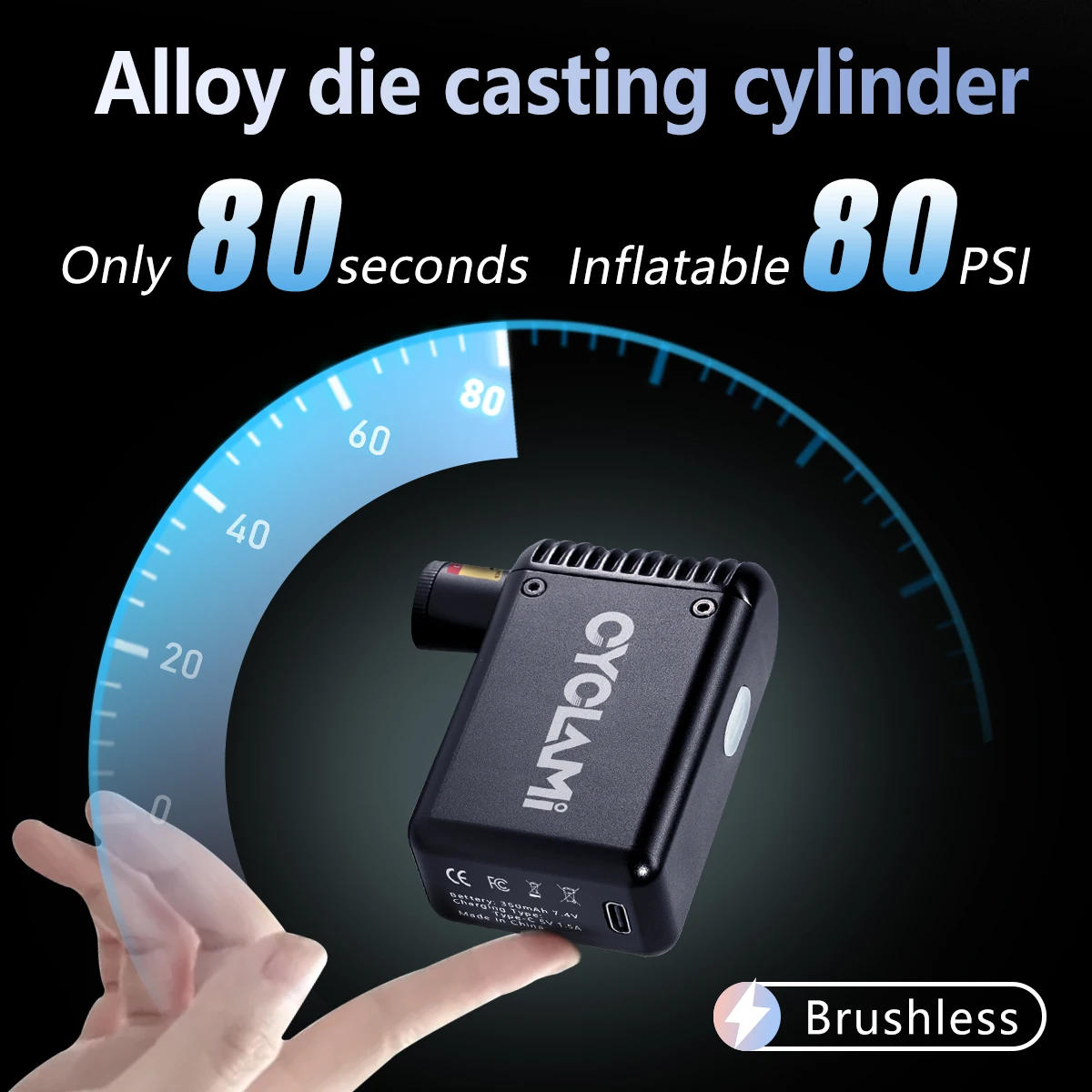Air Pump CYCLAMI Mini Electric Portable Bicycle Cordless Inflator Presta Schrader Valve Outdoor Road MTB Bike Accessories
