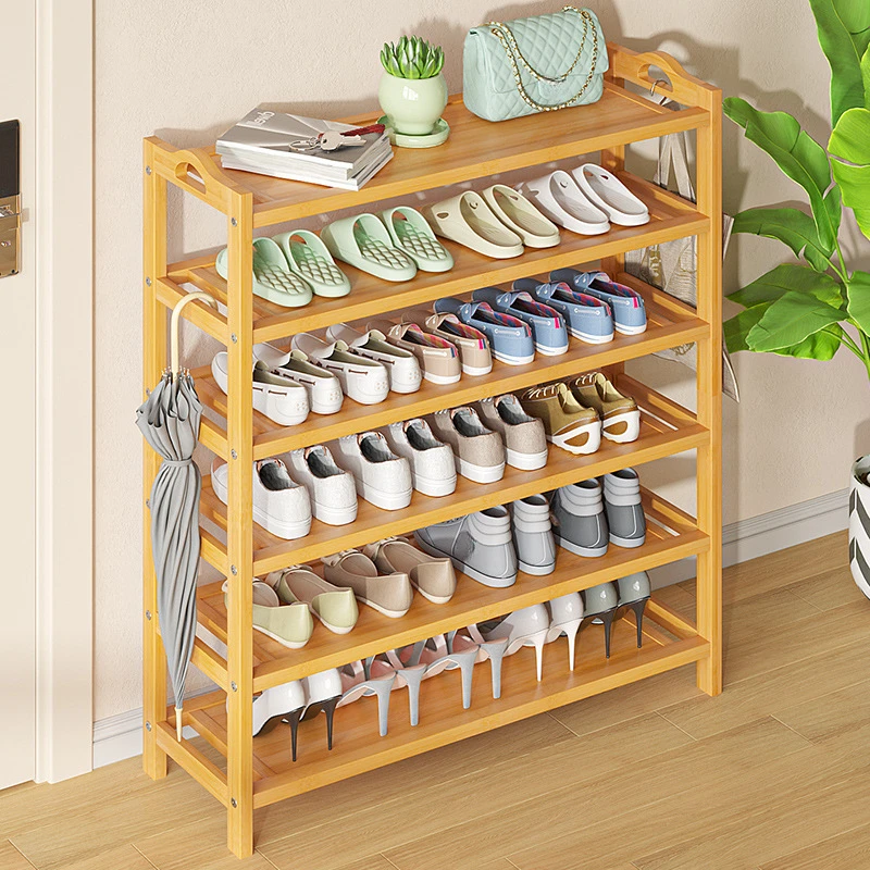 Bamboo Shoe Rack Simple Entrance Shoe Cabinet MultiLayered Storage Large Capacity Shelf for Space Saving Home Organization