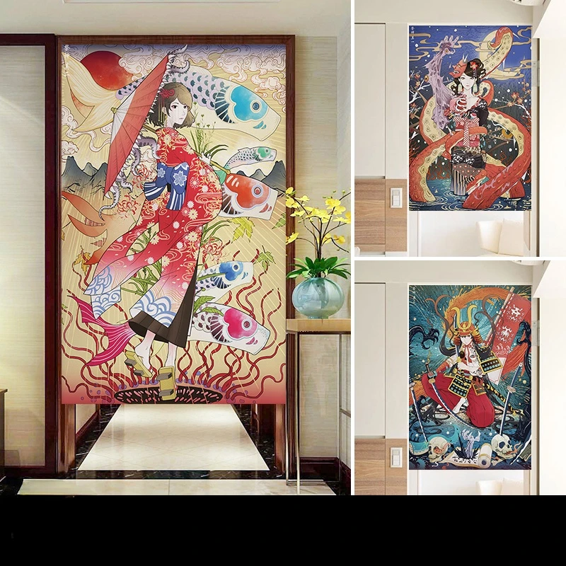 Японская дверная занавеска Ukiyo-e декоративная перегородка для японской кухни