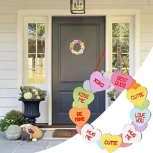 

Hanging Plaque Lightweight Word Pattern Wood Valentines Day Wall Plaque Sign for Home