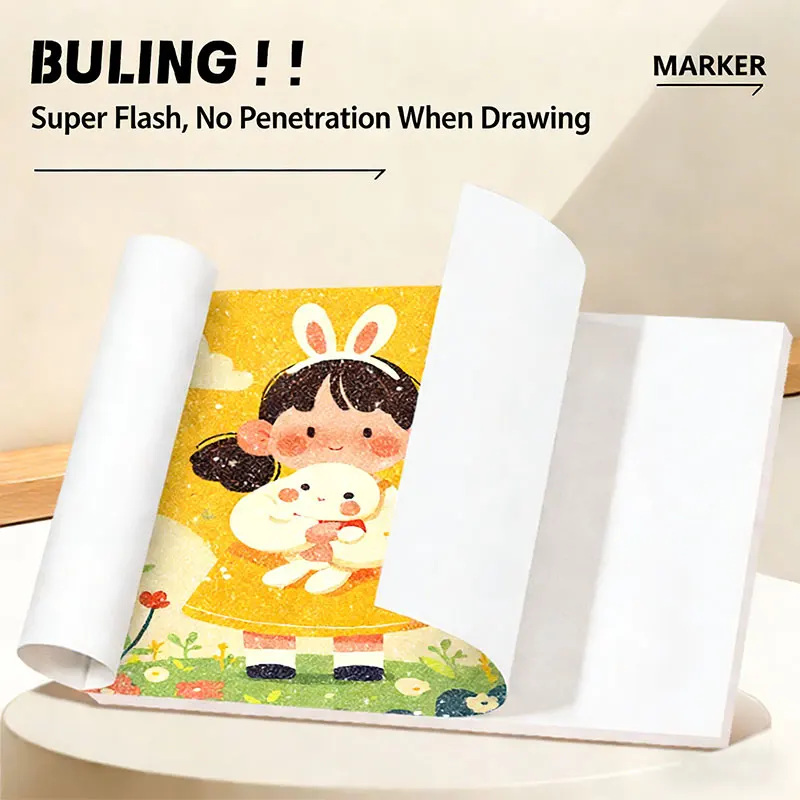 트루컬러 ZCF-6606 플랫 박스 글리터 마커 펜 24색 스크랩북 그래피티 필수 학생 미술 특수 용도