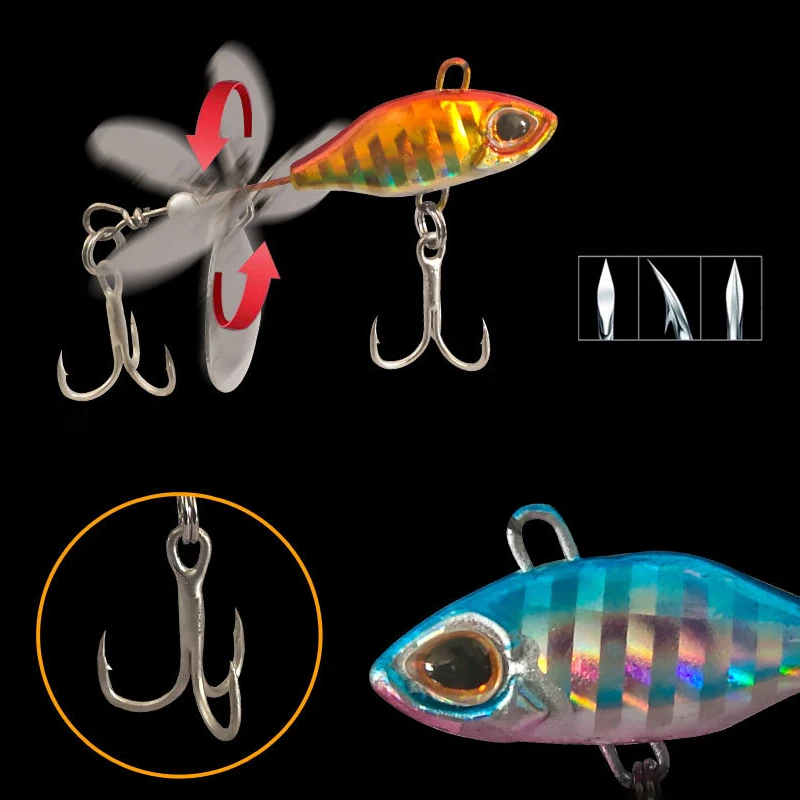 Metal Spinner Lure Vib Tail Long Cast Bait Spoon For Bass Trout