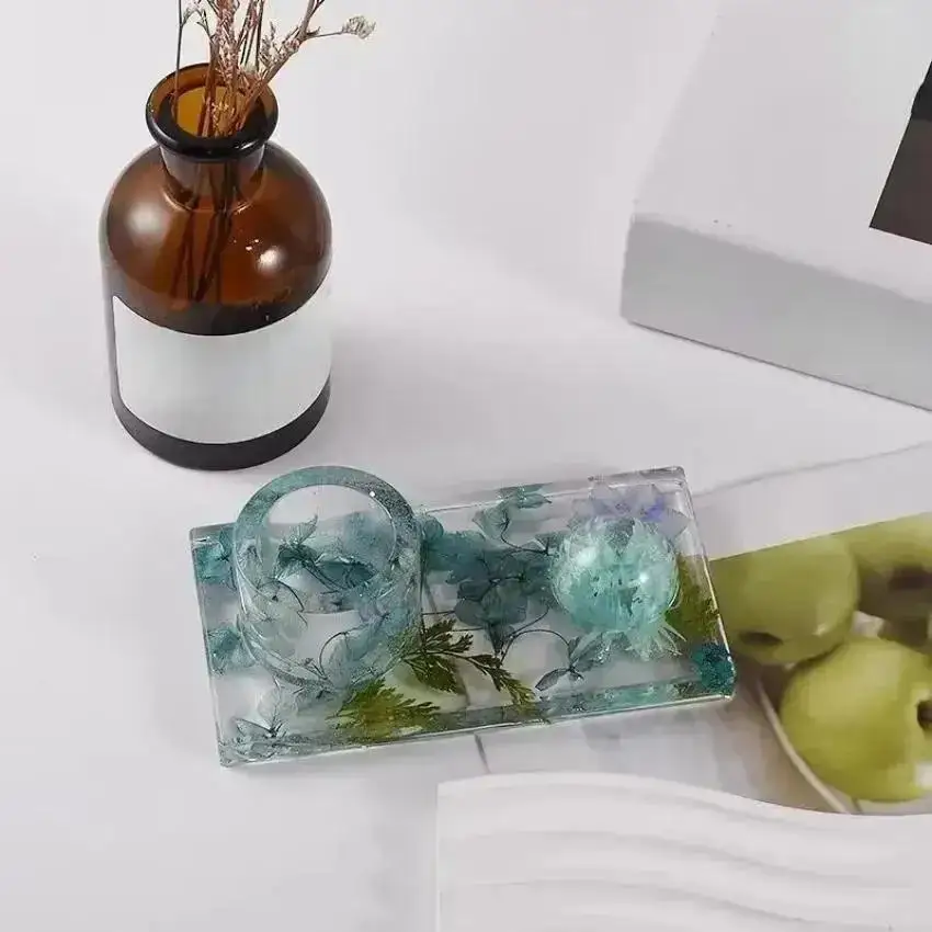 1Pcs Silicone Mold For DIY Incense Insert Tray Candlestick Concrete Cement Mould Match Holder Plaster Resin Molds Supplies