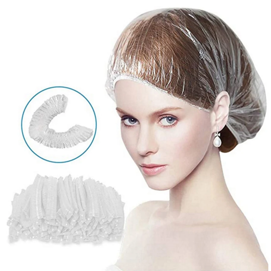 Plastic Disposable Shower Cap Baking Oil Cap Hair Dye Shampoo Shower Strip Hat
