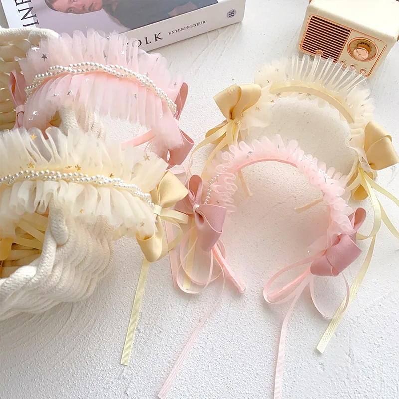 

Повязка на голову кружевная нейлоновая для новорожденных девочек