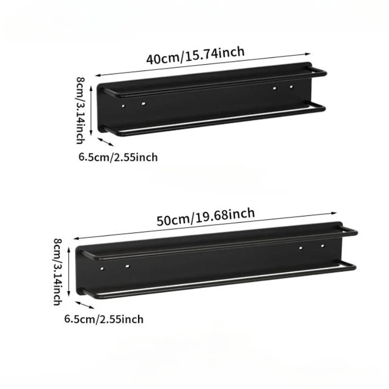 Alloy Bathroom Towel Rack Punch-free Movable Bathroom Kitchen Black Towel Bar Toilet Rack Kitchen Accessories 5