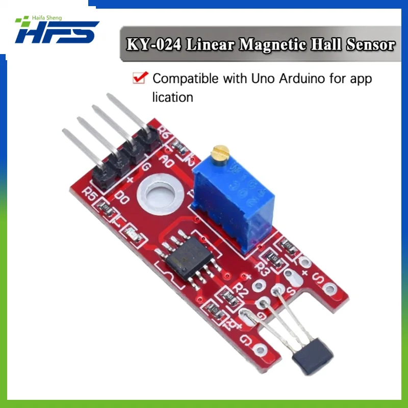 

KY-024 Linear Magnetic Hall Sensor Board Switch Speed Counting Hall Sensors Module For Arduino Diy KY024 Hall Sensor