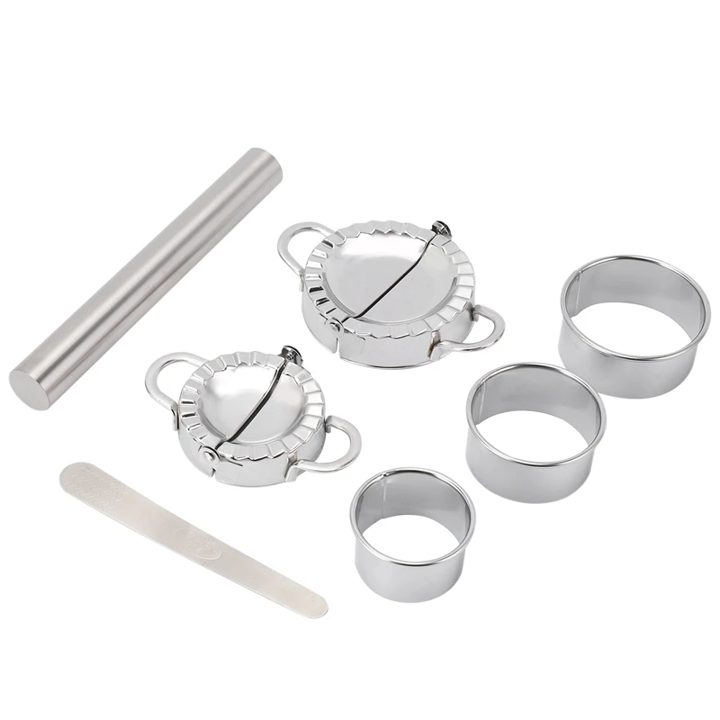 Gnocchi Maker, Confezione Da 7 Pezzi In Acciaio Inossidabile Easy Pie Ravioli Empanadas Press Mold,Pierogi Cutter Wrappers Strumenti Per Fare La Pasti