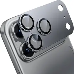Premium Metal Glass Camera Lens Protector - Universal Lens Cover Accessory - 17ProMax (Gray Titanium)