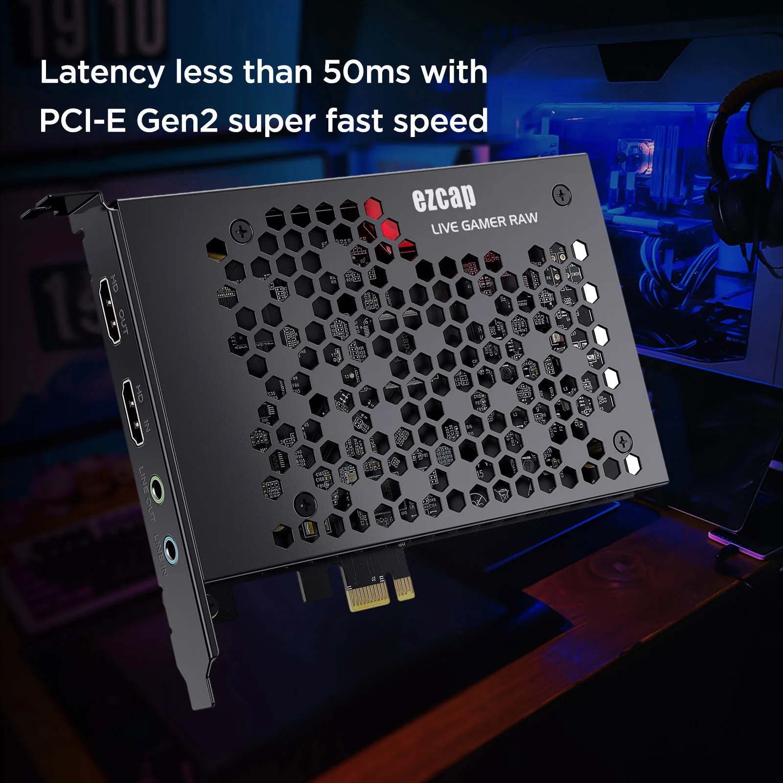 Video Capture Card Ezcap 324B Video Game Capture Card for Gaming/Meeting Live Streaming