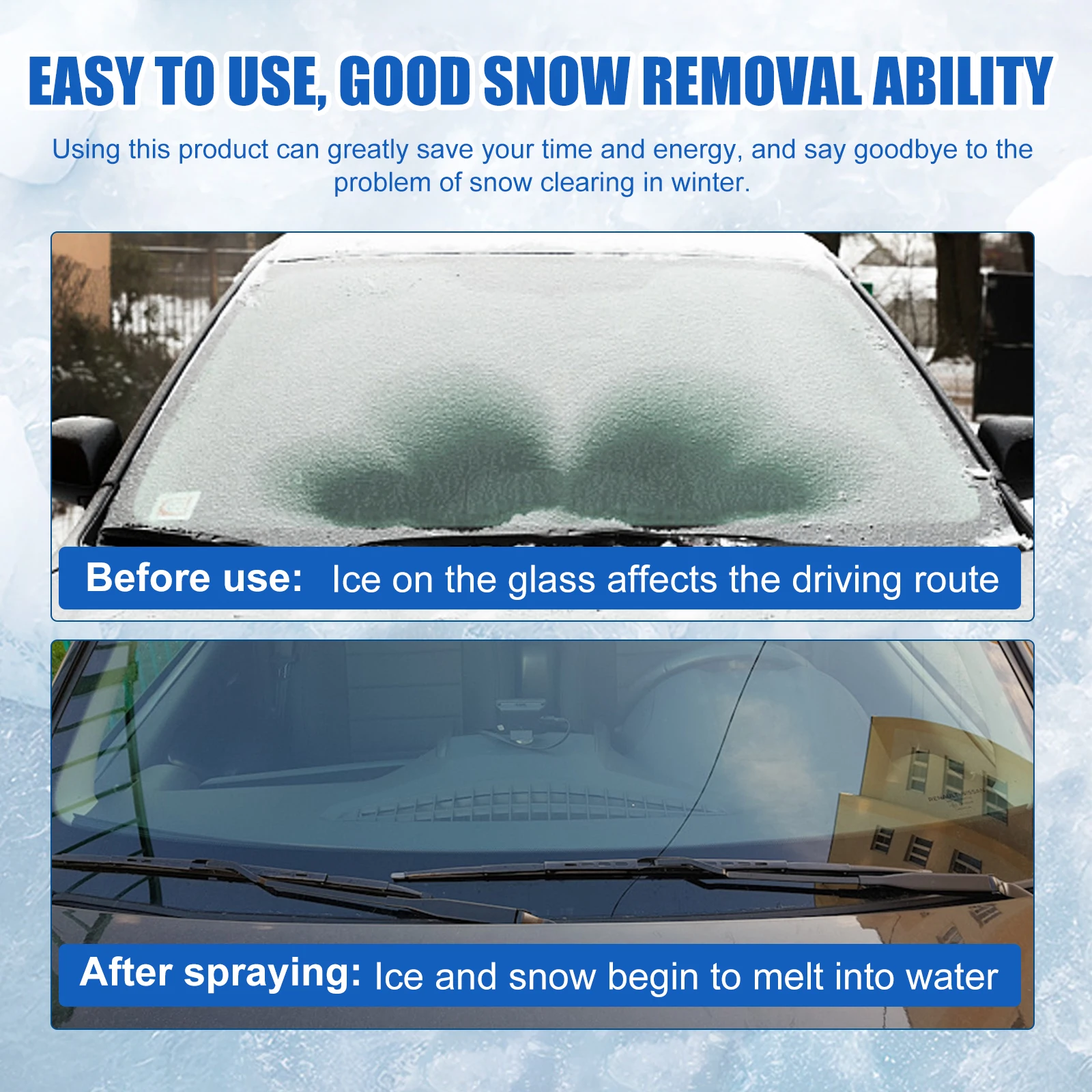 Windshield Ice Melt Spray Winter Coating Protection Defrosting Ice Snow Anti-coverage Auto Deicer Spray For Car Windows Mirrors